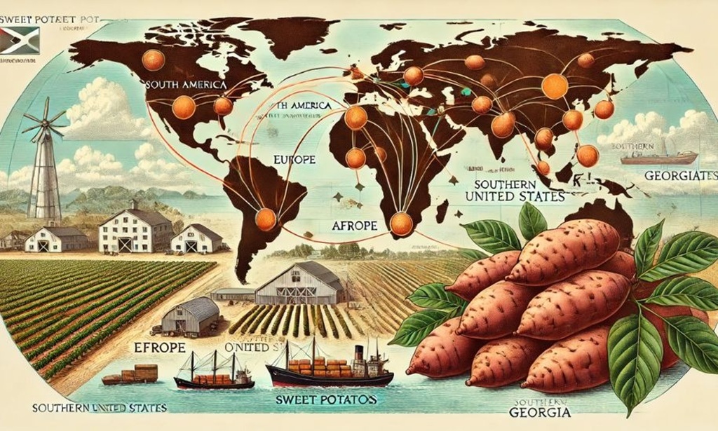 How far did sweet potatoes travel