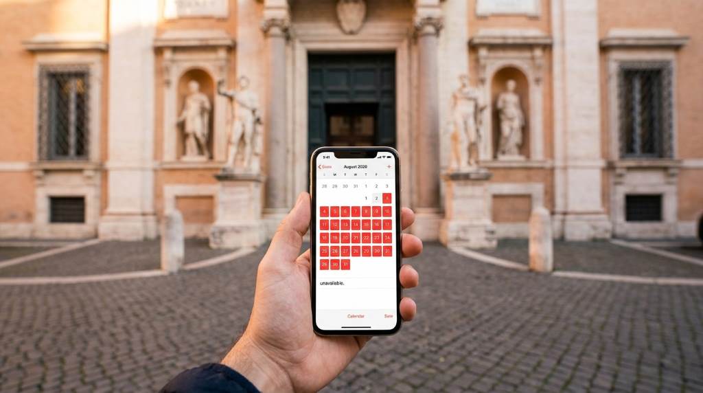 Traveler booking Borghese Gallery tickets on a mobile phone